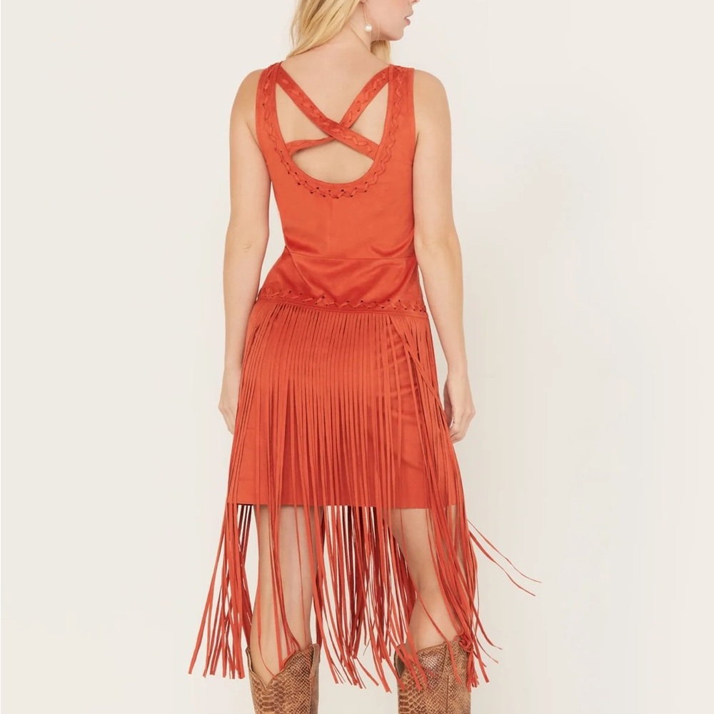 Idyllwind Orange Sleeveless Scoop Neck Dress - Picture 3 of 3